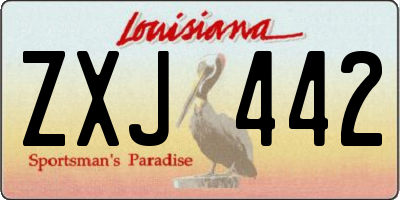 LA license plate ZXJ442