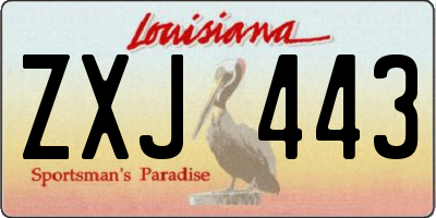 LA license plate ZXJ443