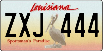 LA license plate ZXJ444