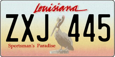 LA license plate ZXJ445