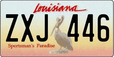LA license plate ZXJ446