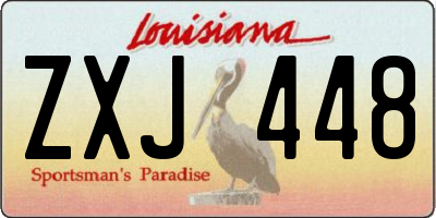 LA license plate ZXJ448