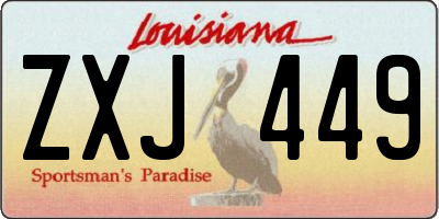 LA license plate ZXJ449