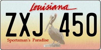 LA license plate ZXJ450