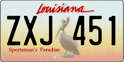 LA license plate ZXJ451