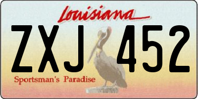LA license plate ZXJ452