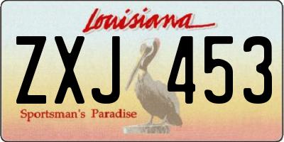 LA license plate ZXJ453