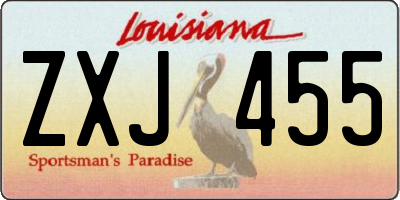 LA license plate ZXJ455