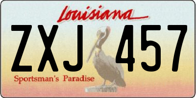 LA license plate ZXJ457