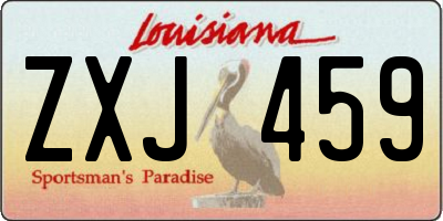 LA license plate ZXJ459
