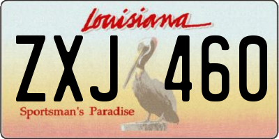 LA license plate ZXJ460