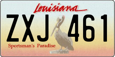 LA license plate ZXJ461
