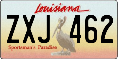 LA license plate ZXJ462