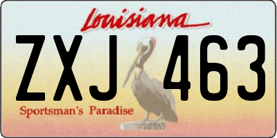 LA license plate ZXJ463