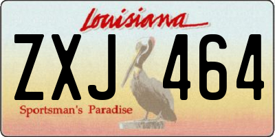 LA license plate ZXJ464