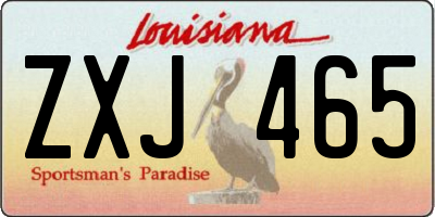 LA license plate ZXJ465