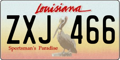 LA license plate ZXJ466