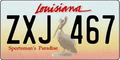 LA license plate ZXJ467