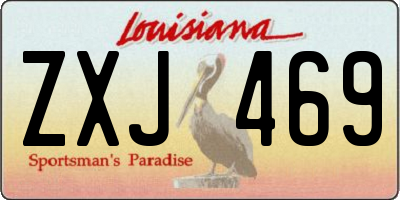 LA license plate ZXJ469