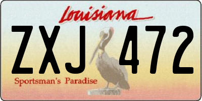 LA license plate ZXJ472