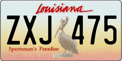 LA license plate ZXJ475