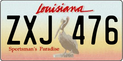 LA license plate ZXJ476