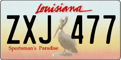 LA license plate ZXJ477