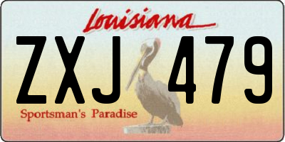 LA license plate ZXJ479
