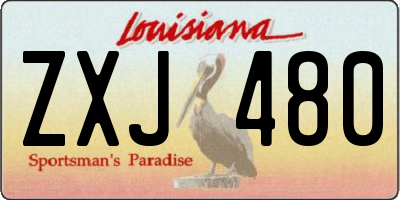 LA license plate ZXJ480