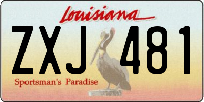 LA license plate ZXJ481