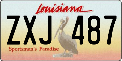 LA license plate ZXJ487