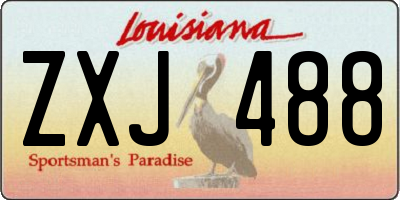 LA license plate ZXJ488