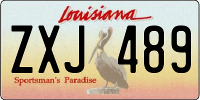 LA license plate ZXJ489