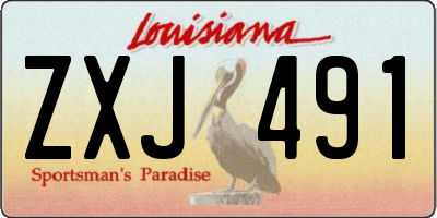 LA license plate ZXJ491