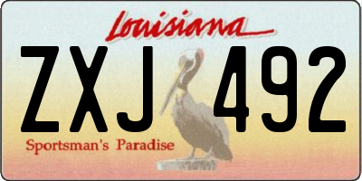LA license plate ZXJ492