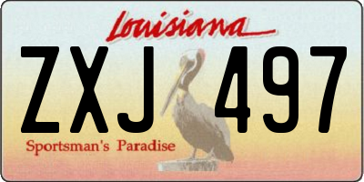 LA license plate ZXJ497