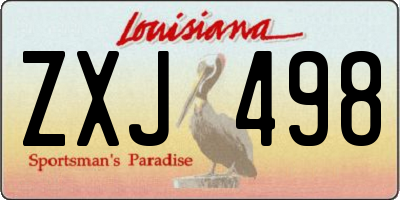 LA license plate ZXJ498