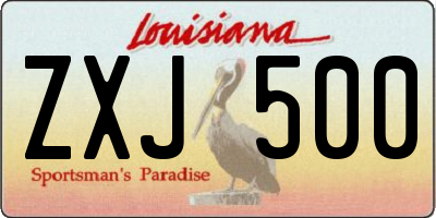 LA license plate ZXJ500