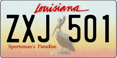 LA license plate ZXJ501