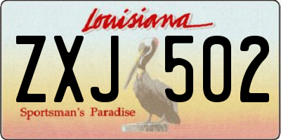 LA license plate ZXJ502