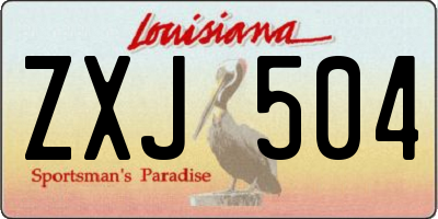 LA license plate ZXJ504