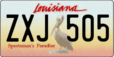 LA license plate ZXJ505