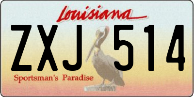 LA license plate ZXJ514
