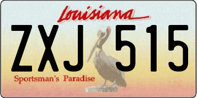 LA license plate ZXJ515