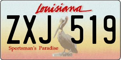 LA license plate ZXJ519