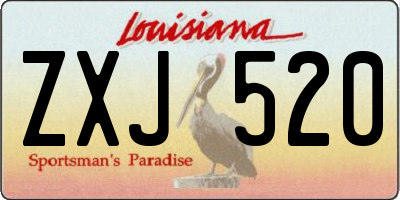 LA license plate ZXJ520