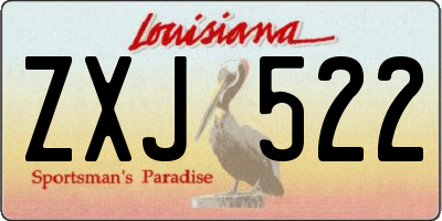 LA license plate ZXJ522