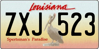 LA license plate ZXJ523