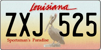 LA license plate ZXJ525