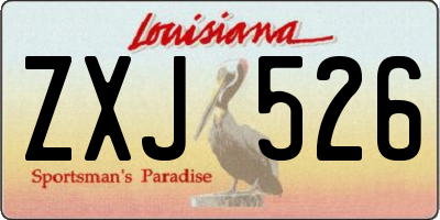 LA license plate ZXJ526